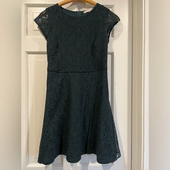 loft green lace dress Luxie Lace Knit Mini Dress / Pastel Green | MESHKI main image 0